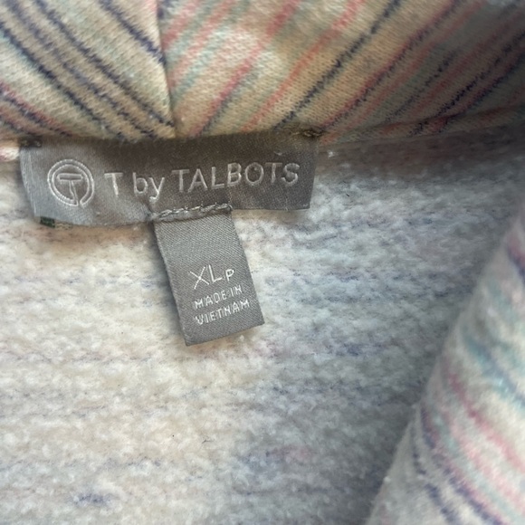 T by TALBOTS wrap neck, pullover sweatshirt,
Pink, blue & white- size PETITE XL - Picture 3 of 5